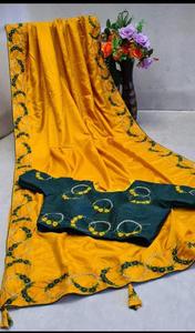 Açık pembe Sarees jaq nakış çalışması ile ağır düğün Katan Sarees bangladeş sari