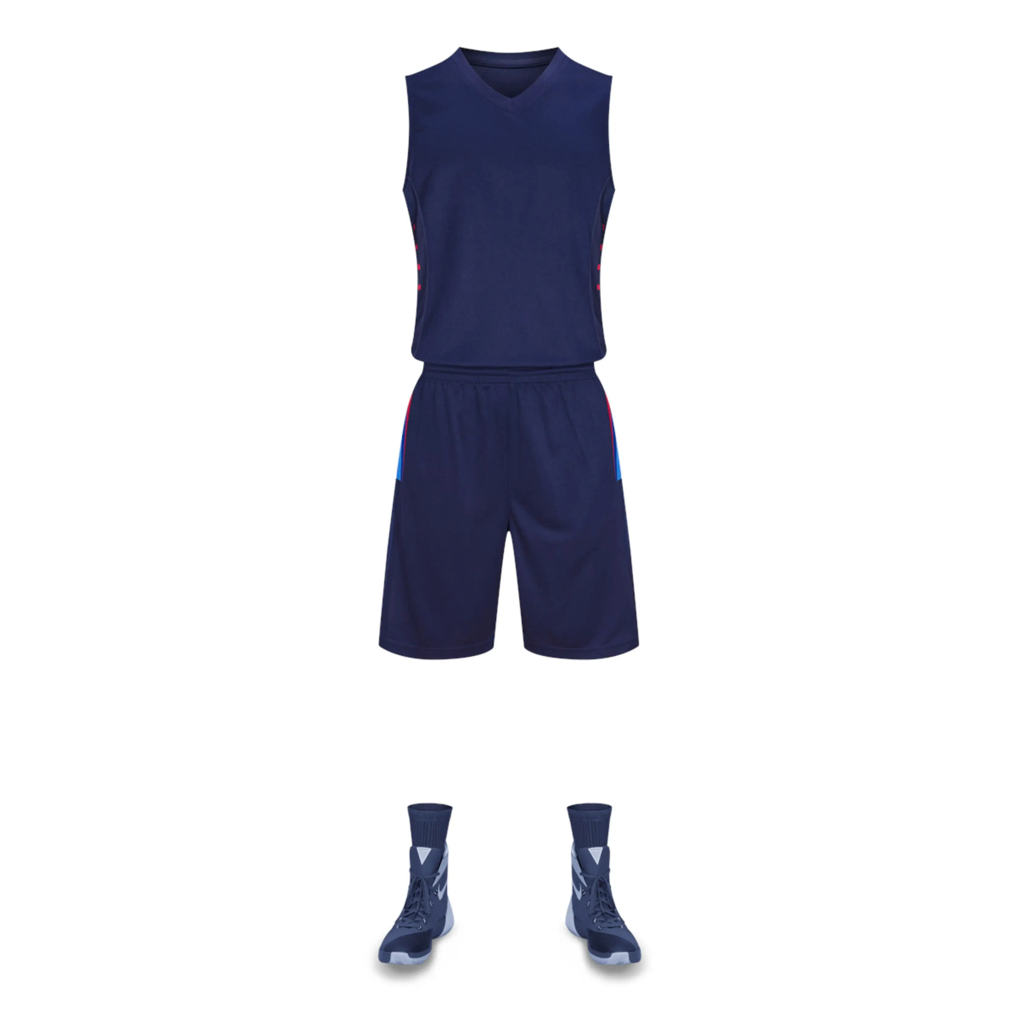 Индивидуальная Женская баскетбольная форма синего цвета полиэстера, персонализированная сублимационная быстросохнущая баскетбольная форма