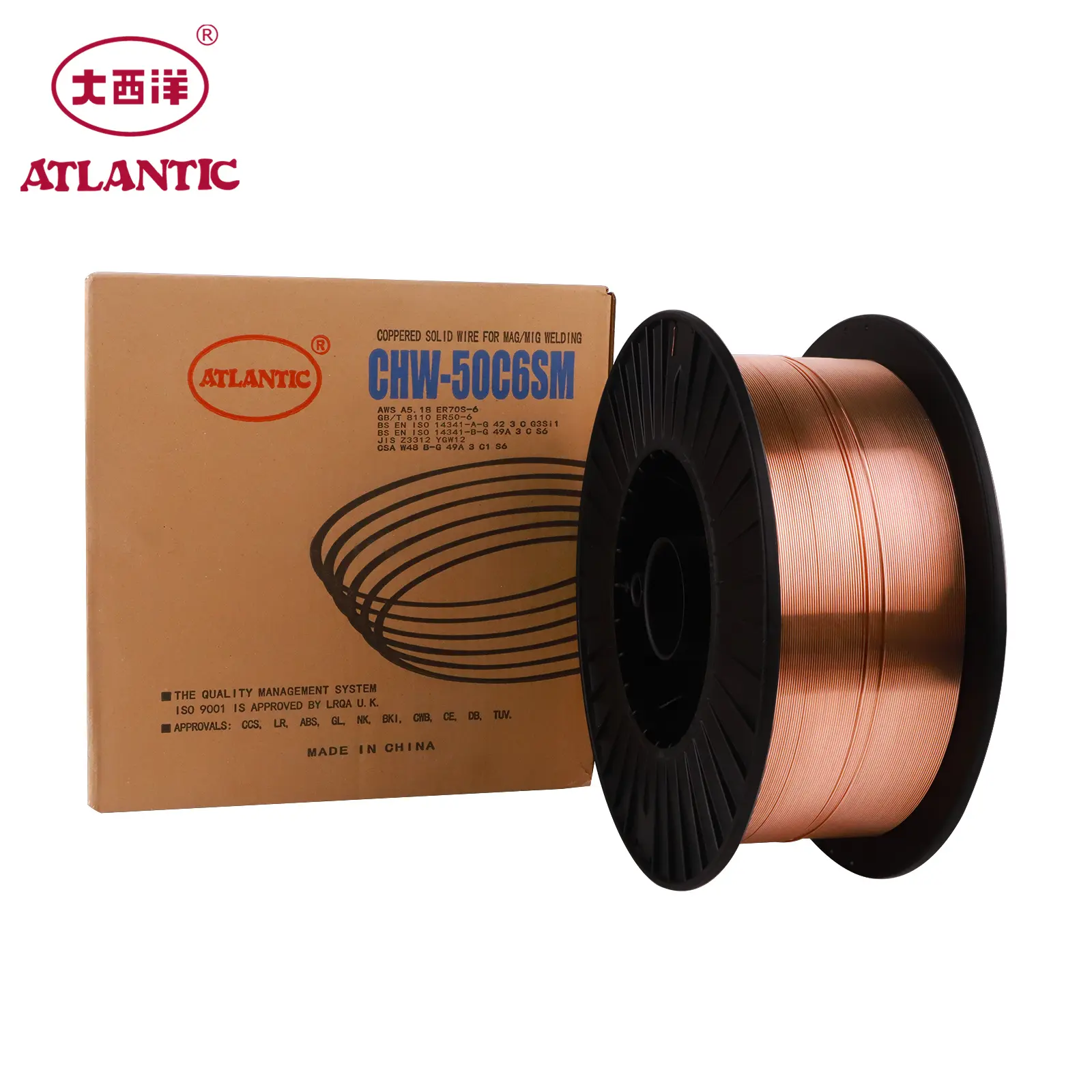 Cable de soldadura de cobre sólido blindado, GMAW, gas CO2, AWS A5.18 ER70S-6 SG2