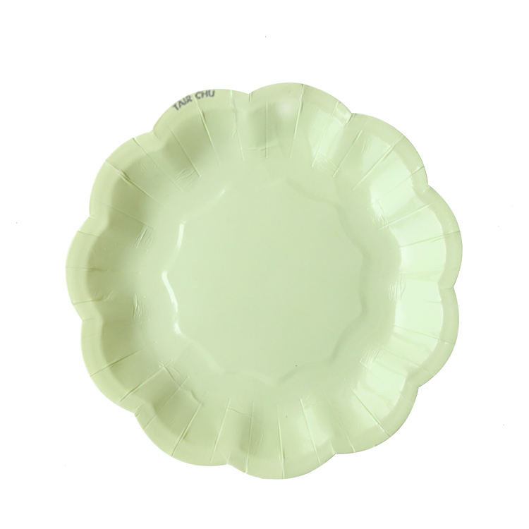 จานดอกไม้สีเขียว