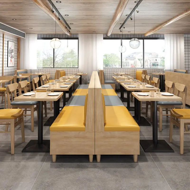Prodotti di tendenza tavoli e sedie tavolo e sedia grigi per ristorante ristorante ristorante di alta qualità sedia in legno moderna