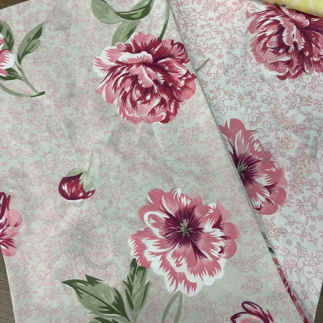 Hometextileผ้าปูที่นอนผู้ผลิตดอกไม้ที่สวยงามการพิมพ์ผ้าปูที่นอนผ้าสิ่งทอ