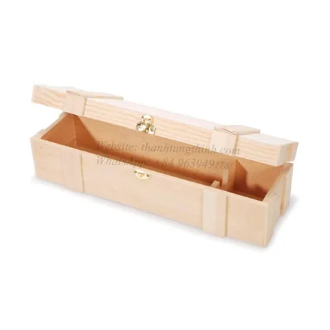 Caixa de presente retangular de madeira, caixa para vinho com whatsapp: + 84 2023 963 949 178