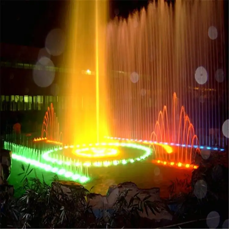 Fontaine chinoise d'extérieur en acier inoxydable, fontaine de danse musicale colorée
