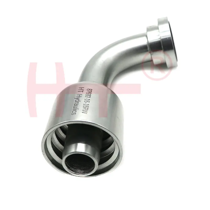 carbon steel SAE flange crimping joint F-type flange sealing rubber hose one piece fitting hydraulic oil pipe fitting 87691RW