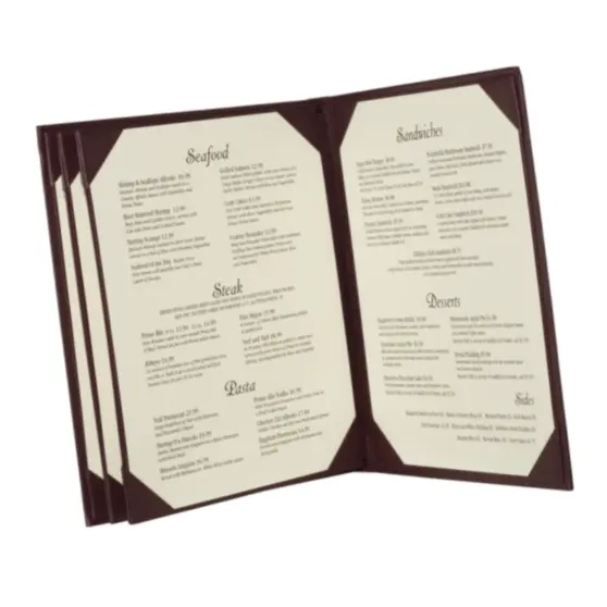 Personalizza la copertina del Menu cibo/bevande ristorante in pelle PU Logo