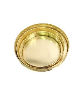 北欧风格镀金圆形托盘高品质餐具新设计托盘为您的家 - Product Image 1