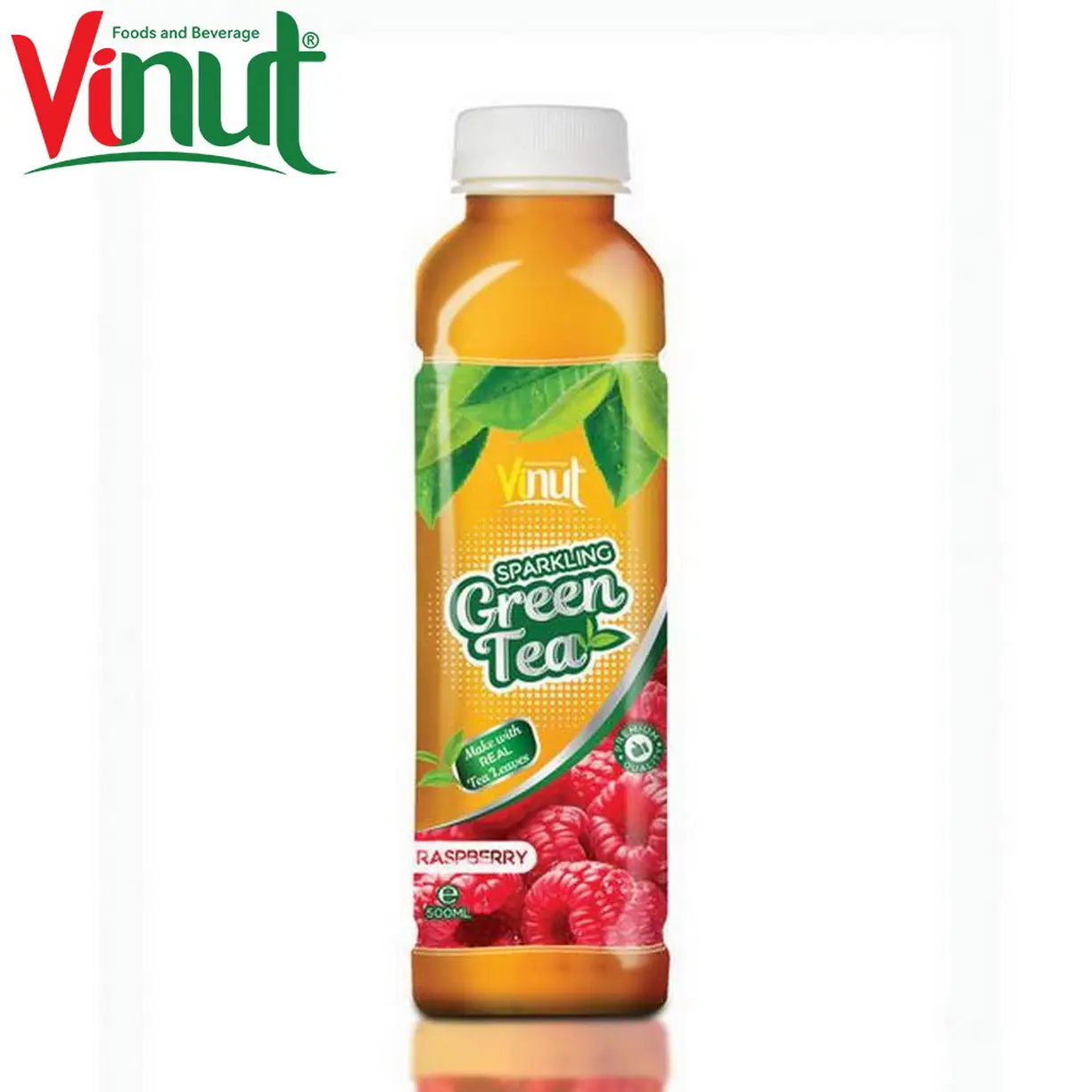 500ml VINUT no sugar bottle Free Samples Free Design Label Real Green Tea with Raspberry juice Distribution in Vietnam