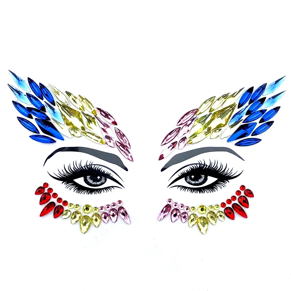 Prezzo più basso festival face gem crystal body jewel tattoo stickers face gem for eyes