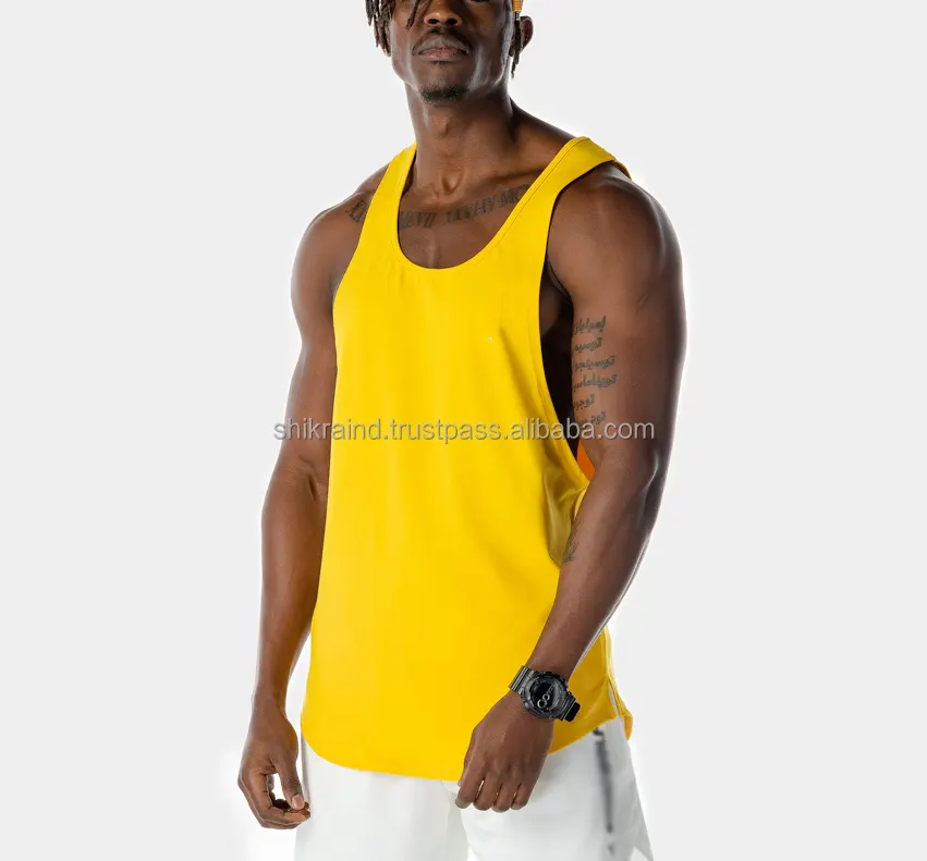 Débardeur de sport à Logo personnalisé pour hommes, vêtements d'entraînement, de Fitness, avec panneau arrière en maille, vente en gros, Singlet