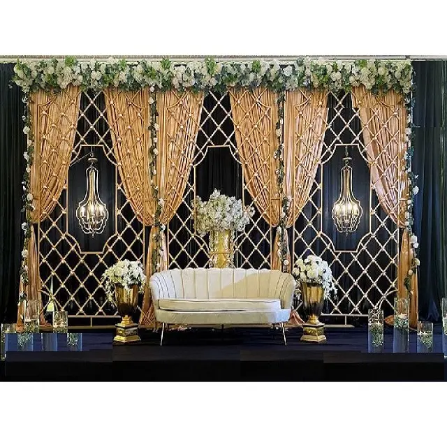 Candelabro de Metal para decoración de eventos, accesorio lujoso de pared con diseño moderno, ideal para bodas y eventos