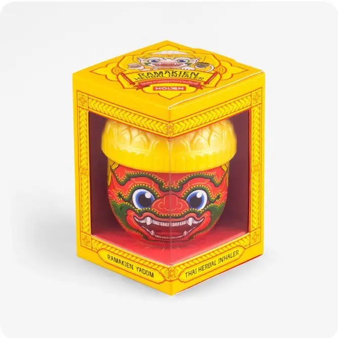 Producto raro Inhalador Ramakien Happy Cinnamon Scent Sukreep Yadom Inhalador nasal Inhalación para frescura Productos de Tailandia