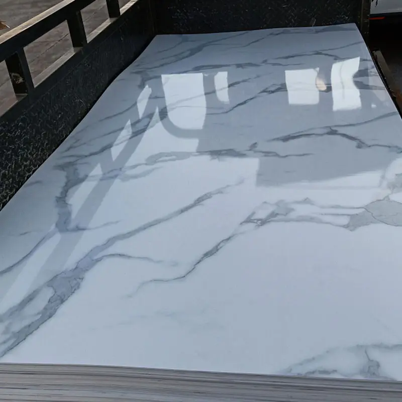 Panel de hoja de mármol de PVC para decoración, impresión 3D, proyecto interior