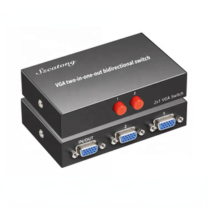 Interruptor VGA 2 en 1 de 3 puertos, conmutador de vídeo de 2 vías para PC, TV, monitor, PC, TV, consola de juegos, venta al por mayor de fábrica