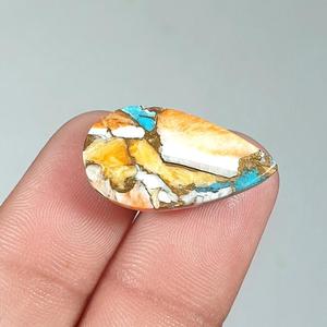 顶级天然橙色多刺牡蛎光滑凸圆形宝石用于珠宝制作，价格实惠，由印度卖家来样定做