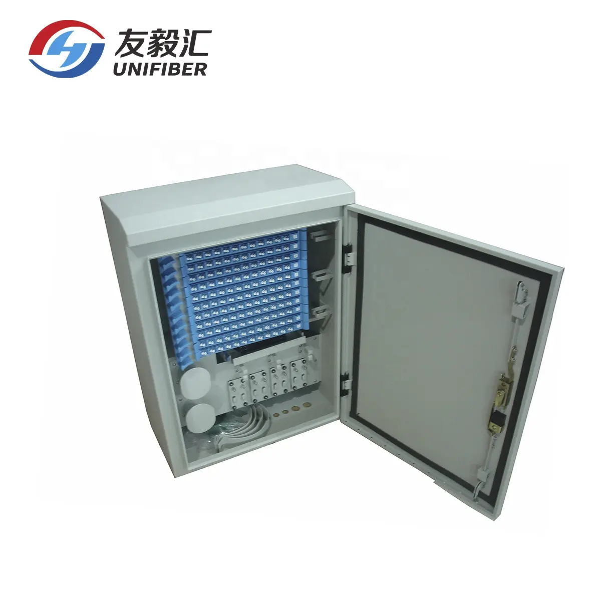 Outdoor Wall Mounted/Pole Mounted Optical Fiber Cabinet, 144 Core Outdoor Fiber Optic Cross-Connection ODF Cabinet