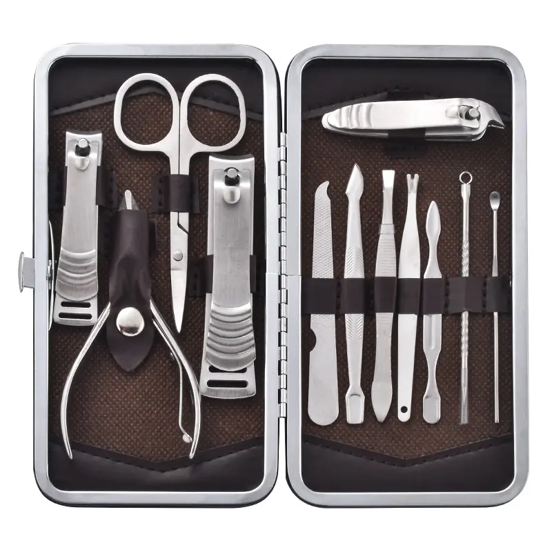 Manicure Pedicure Set Gifts Tool 12 Pieces Stainless Steel Mini Manicure Nail Clipper Set