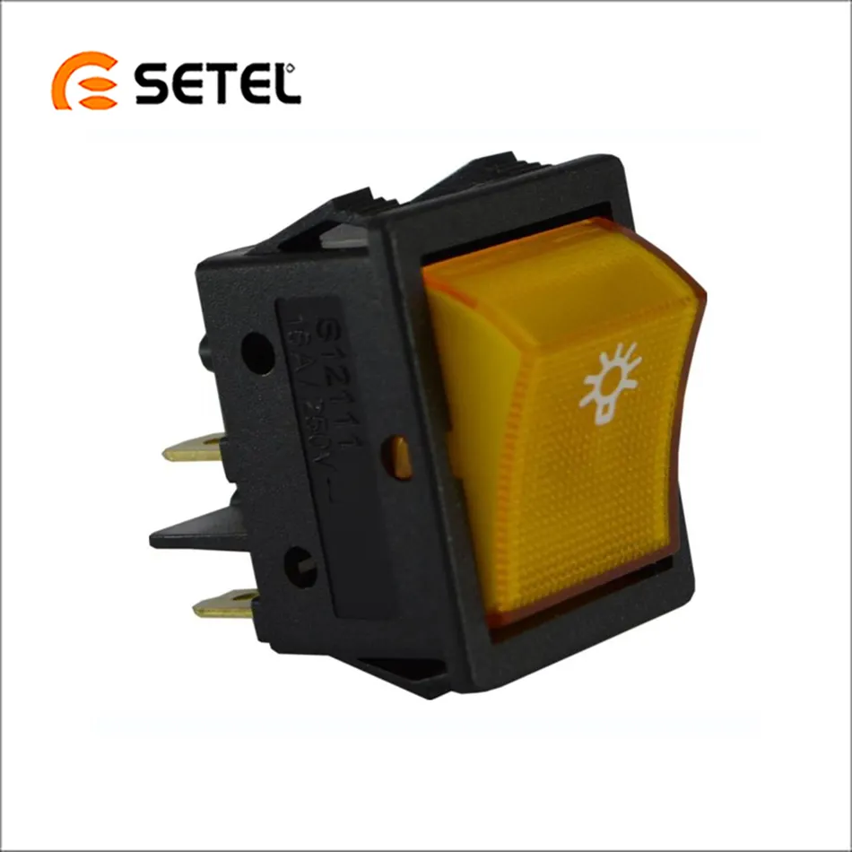 Luz basculante ancha con interruptor de símbolo de bombilla de calidad superior del proveedor de componentes eléctricos