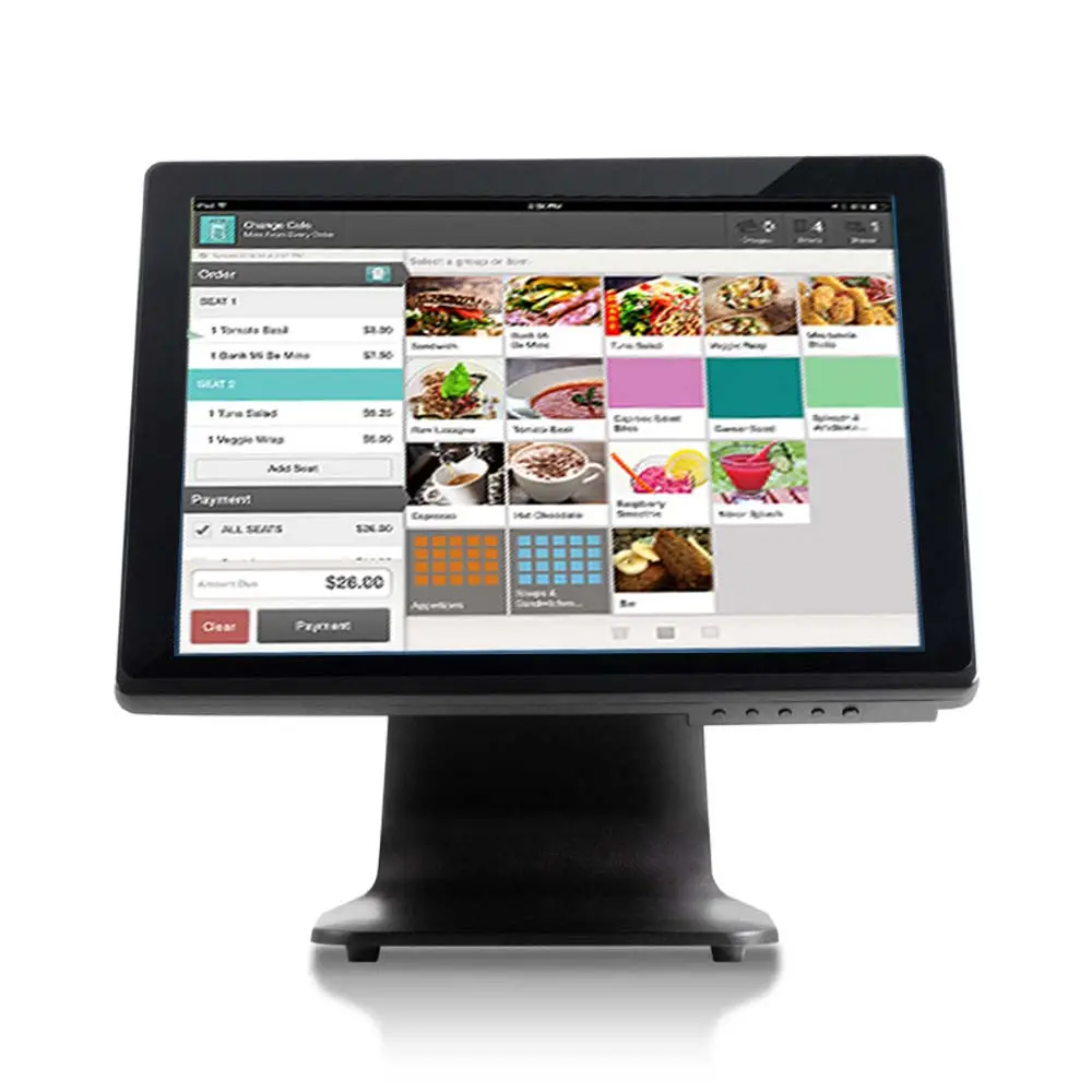 Display pubblicitario per carrello ristorante LCD touchscreen capacitivo da 17 pollici con sistema pos Design semplice
