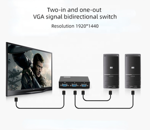 Interruptor VGA 2 en 1 de 3 puertos, conmutador de vídeo de 2 vías para PC, TV, monitor, PC, TV, consola de juegos, venta al por mayor de fábrica