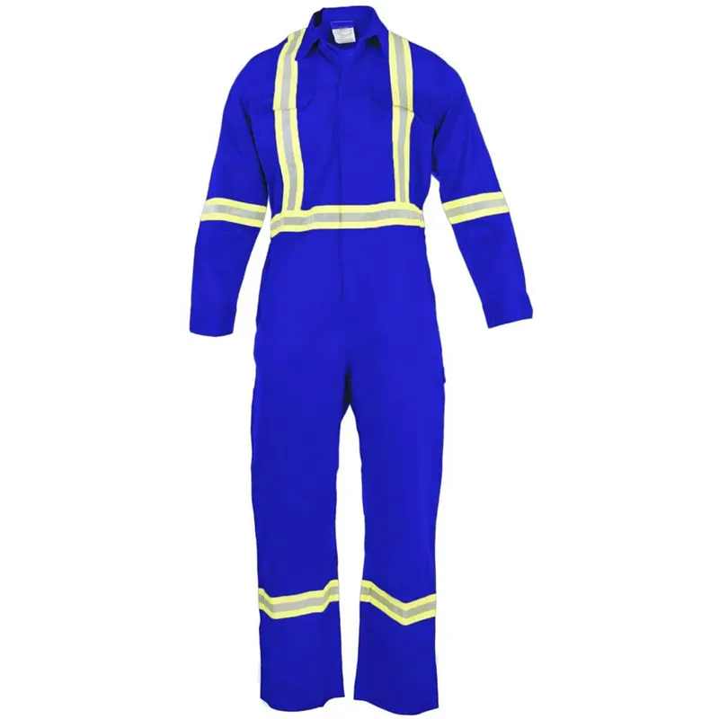 Customized logo high visibility reflective cotton safety workwear men working mechanic coveralls overall work suit work clothes