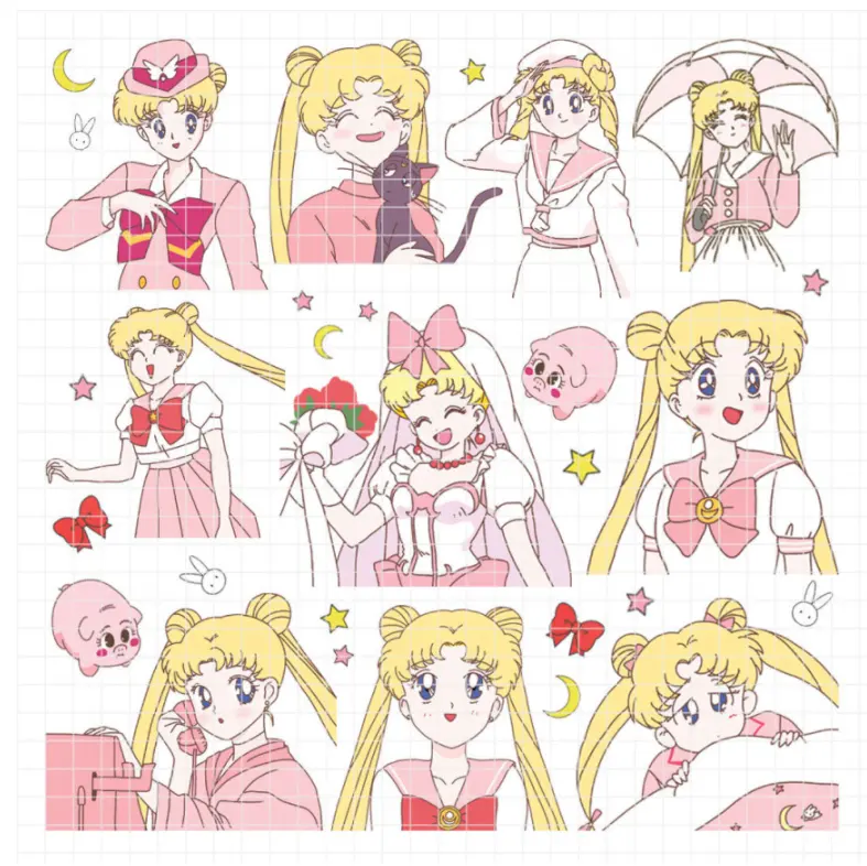 Sailor Moon çıkartmalar Kawaii çıkartmalar kore japonya tarzı etiket