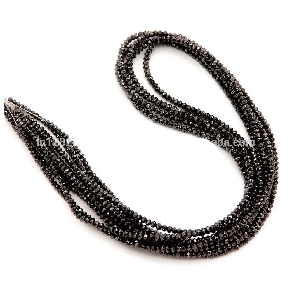Preziosi Diamanti Stringa di Perline di Diamante Nero Sfaccettato Perline Strings Con 16 Carati Per 1 Stringa Produttore Da India