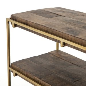 Benzersiz tasarım Modern mobilya katı ahşap raf ve demir taban konsol masa giriş koridor konsol masa - Product Image 3
