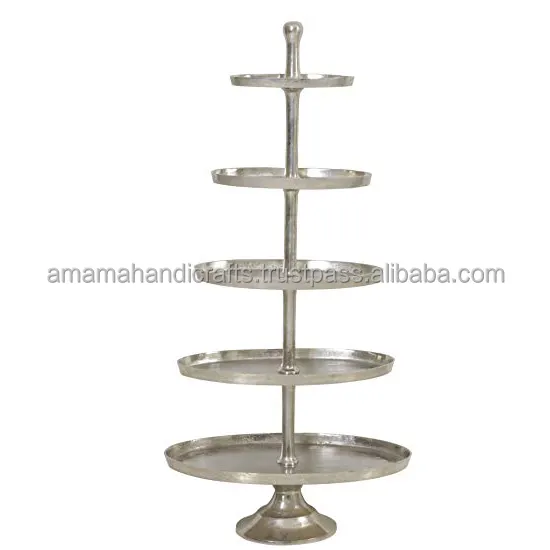 Support à gâteau de mariage à 5 niveaux, plateau en Aluminium, pour pâtisserie