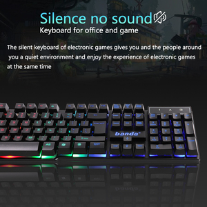 Werksverkauf RGB Ergonomische USB Optische kabel gebundene Gaming-Tastatur und Maus Combo LED Hintergrund beleuchtete PC-Tastatur - Product Image 4