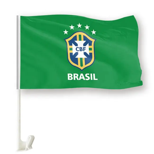 Под заказ, флаг бразильской футбольной команды, спортивный футбольный шест для автомобиля, флаг США, зажим для окна, висячий флаг