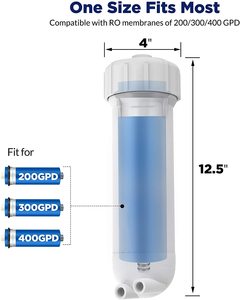 プラスチック逆浸透ro水膜フィルターハウジングの交換3継手エルボ、ハウジングレンチ、チェックバルブ