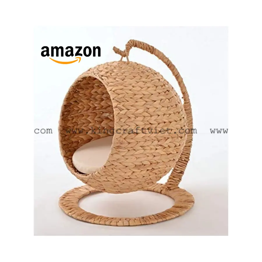 Jacinthe d'eau pour animaux de compagnie, lit pour chat, Cage pour chat tissée à la main, maison pour animaux de compagnie, prix de gros, fabriqué au Vietnam