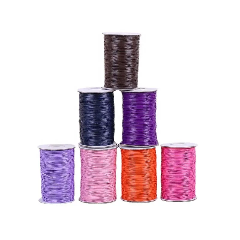 0.5 mm-5mm DIY Colorful Waxed Cotton Cord Rope Waxed Thread Cord String Strap Necklace Rope für Jewelry Making