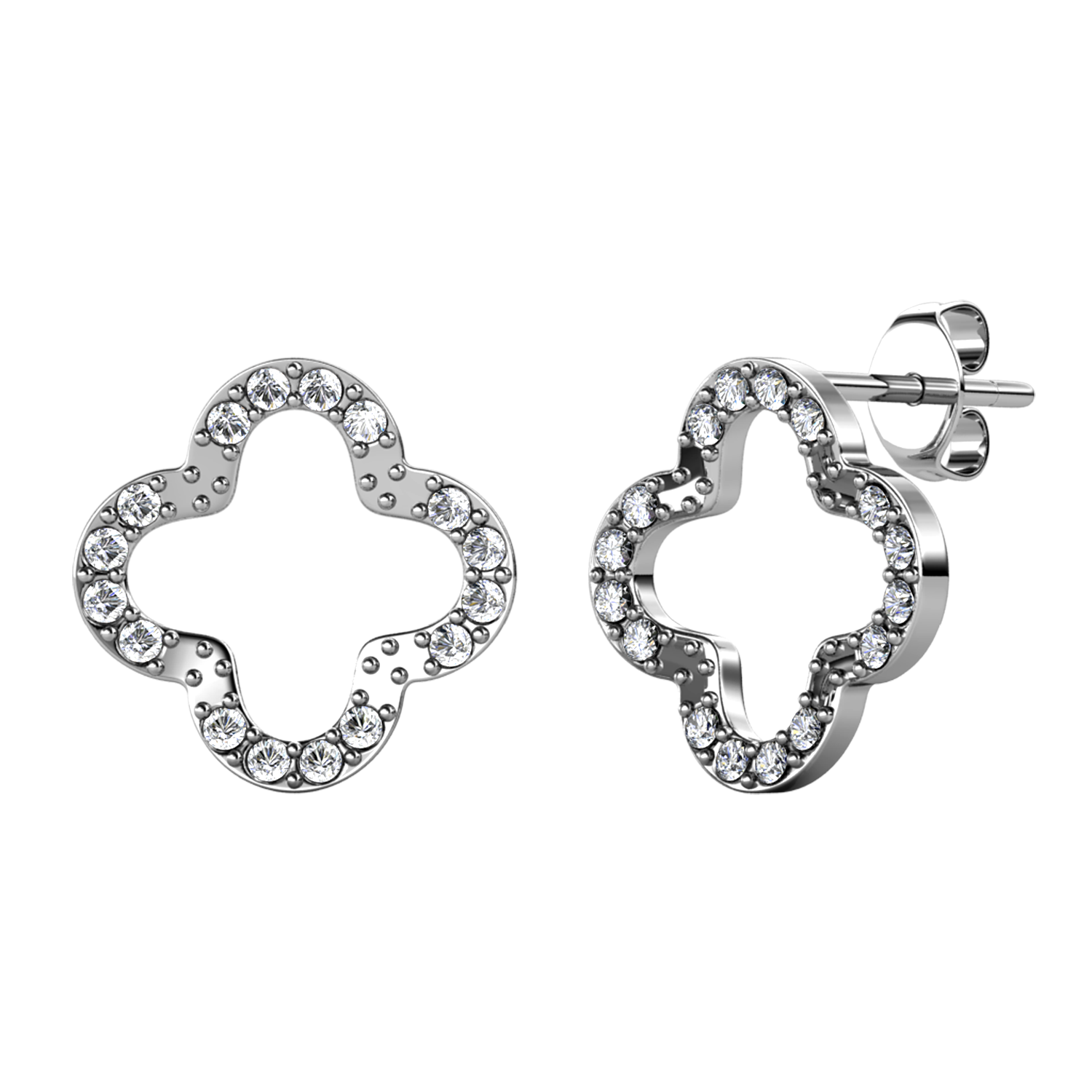Laiton de qualité avec placage or blanc 18 carats
