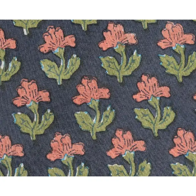 Floral indigo 100% algodão acolchoado tecido, pelo quintal impressão bloco de mão, corrida, costura, tecido decorativo