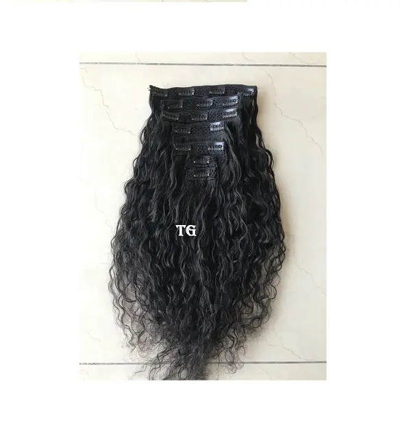 Норковая кутикула выравненная Реми бразильская натуральная водная волна клипса в 7 комплекте человеческие натуральные черные человеческие волосы для наращивания