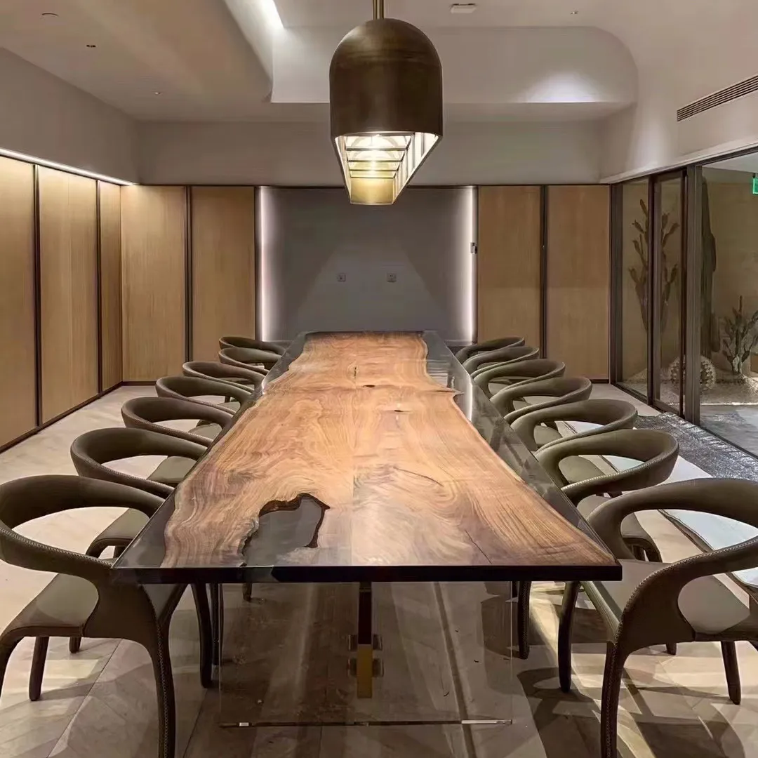 طاولة راتنج الإيبوكسي الأكثر أناقة لعام 2021 (علوي) من خشب الجوز الأمريكي الجنوبي مع طاولة بحافة عالية الجودة