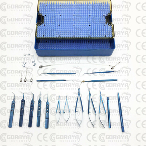 ホットセールGORAYAGERMANチタンカタラクトセットアイ眼科ツール21PCSボックス滅菌トレイ付きCEISO承認済み - Product Image 1