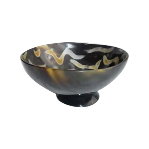 Collectable Real Horn Bowl For Dinner Decoration High Enamel Unique Salad Bowl Anti Slip Contemporary Style Classic Bowl