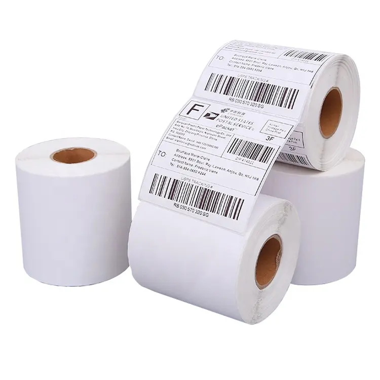 Rolo de 500 folhas 100x100 4x4, papel térmico revestido com parte superior, autoadesivo expresso, etiquetas adesivas de envio