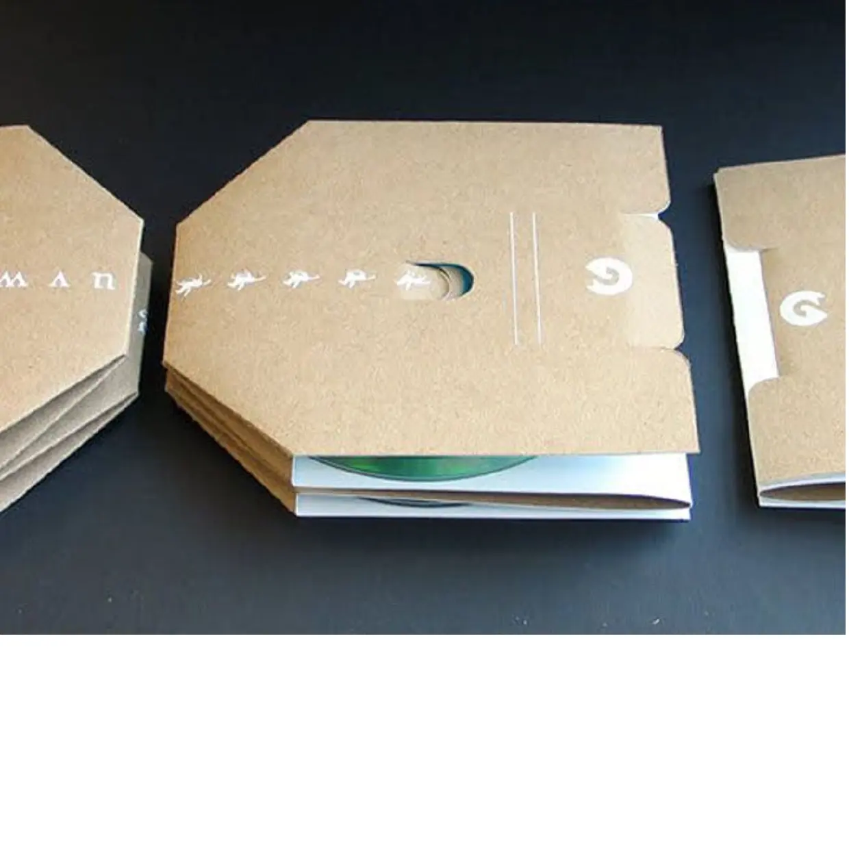 Kraft papier cd verpackung aus recyceltem kraft papier mit volle 4 farbe drucken cd verpackung fällen
