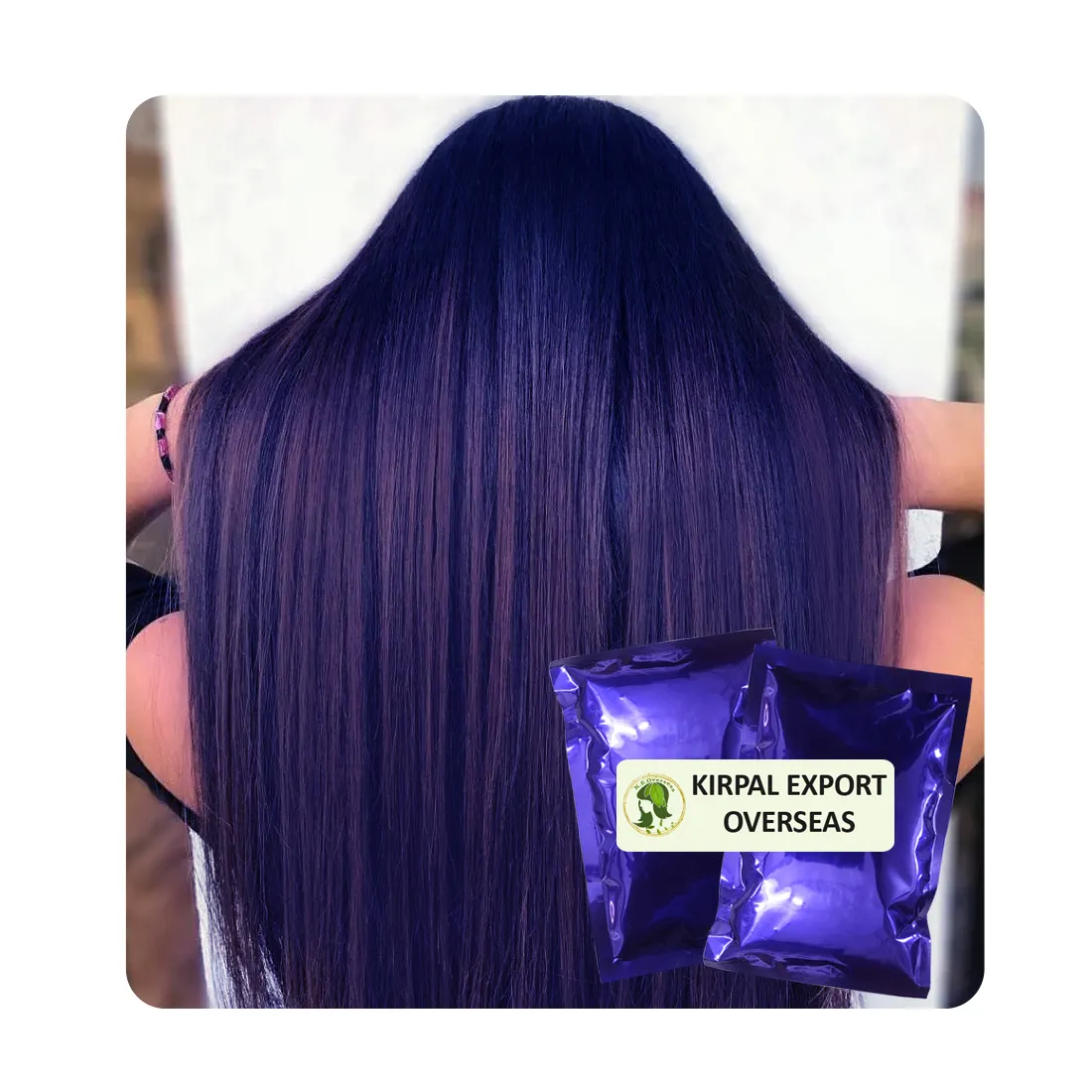 Темно-синий цвет волос, порошок Индиго без химикатов для окрашивания волос