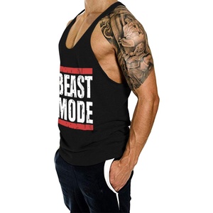 High Quality Cotton Bodybuilding Gym Singlet Stringer Vests XL Size <strong>Tank</strong> Tops Men's Running Washed 3D <strong>Pattern</strong> Design Wholesale - Product Image 4