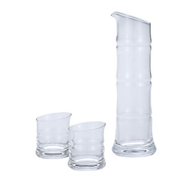 8681-W conjunto de tres piezas de bambú blanco de recipiente para beber
