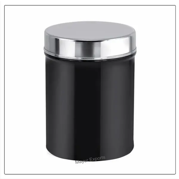 Aço inoxidável vasilha cozinha armazenamento vasilha com preto cor pó revestimento