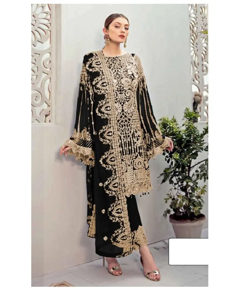 فستان هندي باكستاني لحفلات الزفاف أو غير رسمي للنساء, وصل حديثًا | مجموعة Salwar Kameez جورجيت كورتي