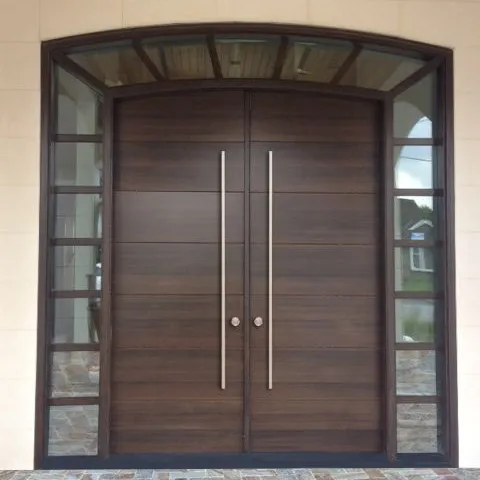 Porte extérieure en bois, maison européenne et américaine, design double, robuste