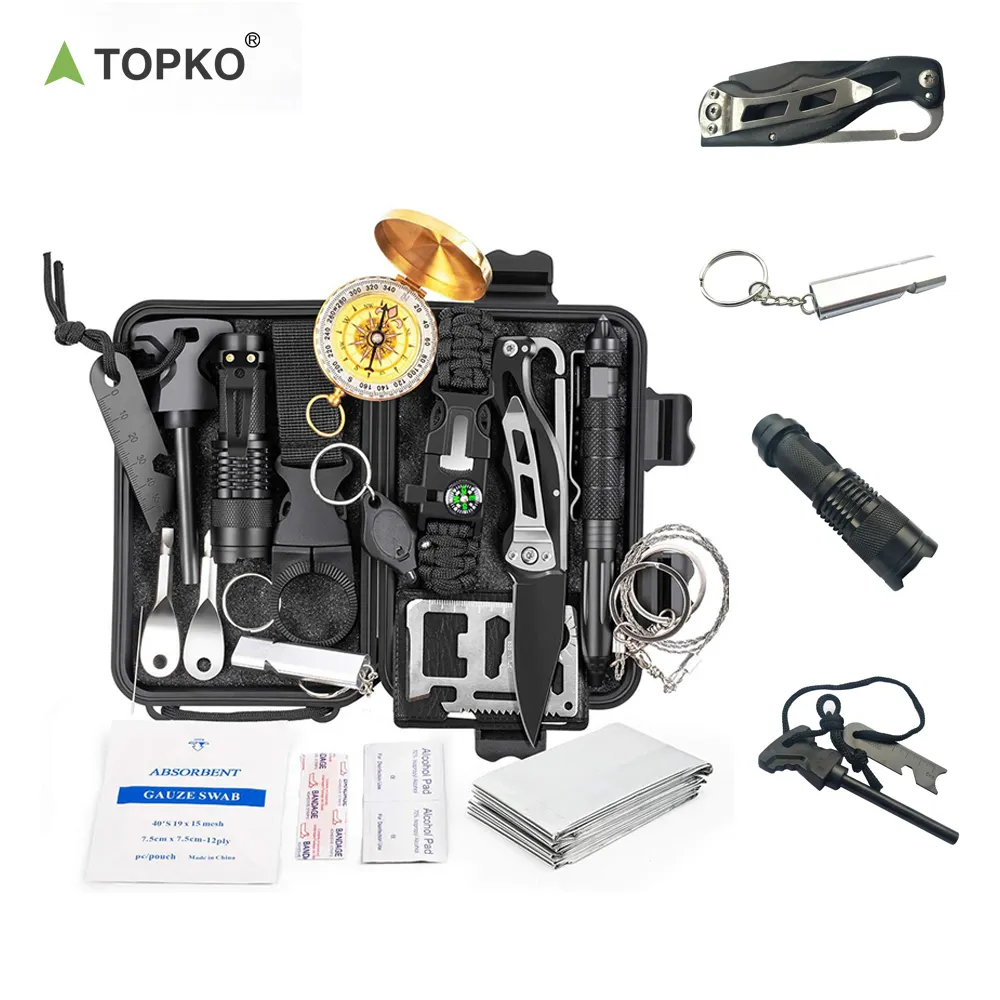 Topko Survival Gear Kits Outdoor Survival Gear Tool, Emergency Edc Survival Gereedschap Camping Accessoires, ehbo-kit Voor Camping