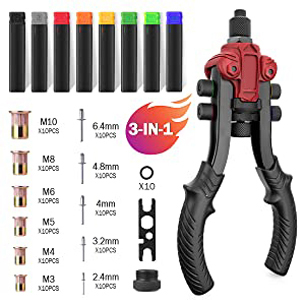 Доставка со склада в США 133 шт. набор ручных заклепок и гаек 3 в 1 Набор заклепочных гаек 6 метрических и SAE оправки с футляром для переноски